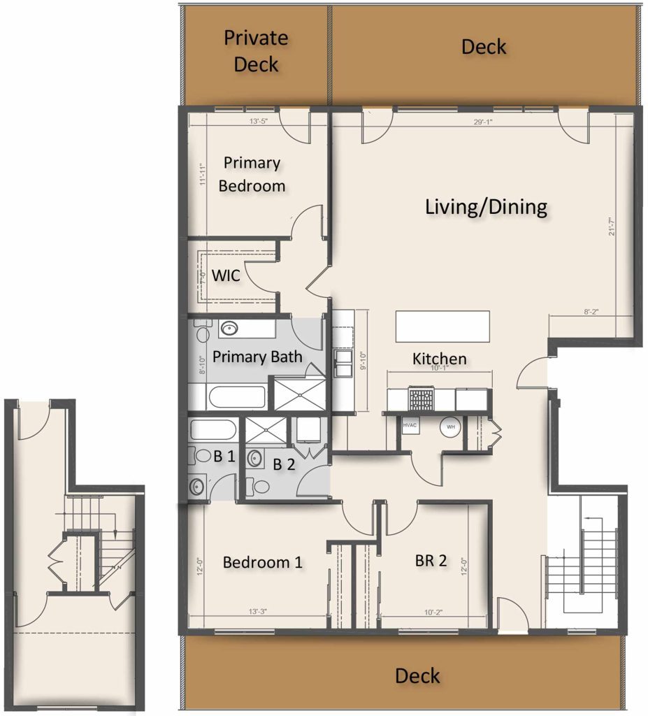 UNIT 406 - THREE BEDROOM (2,281 SF + 728 SF DECKS)