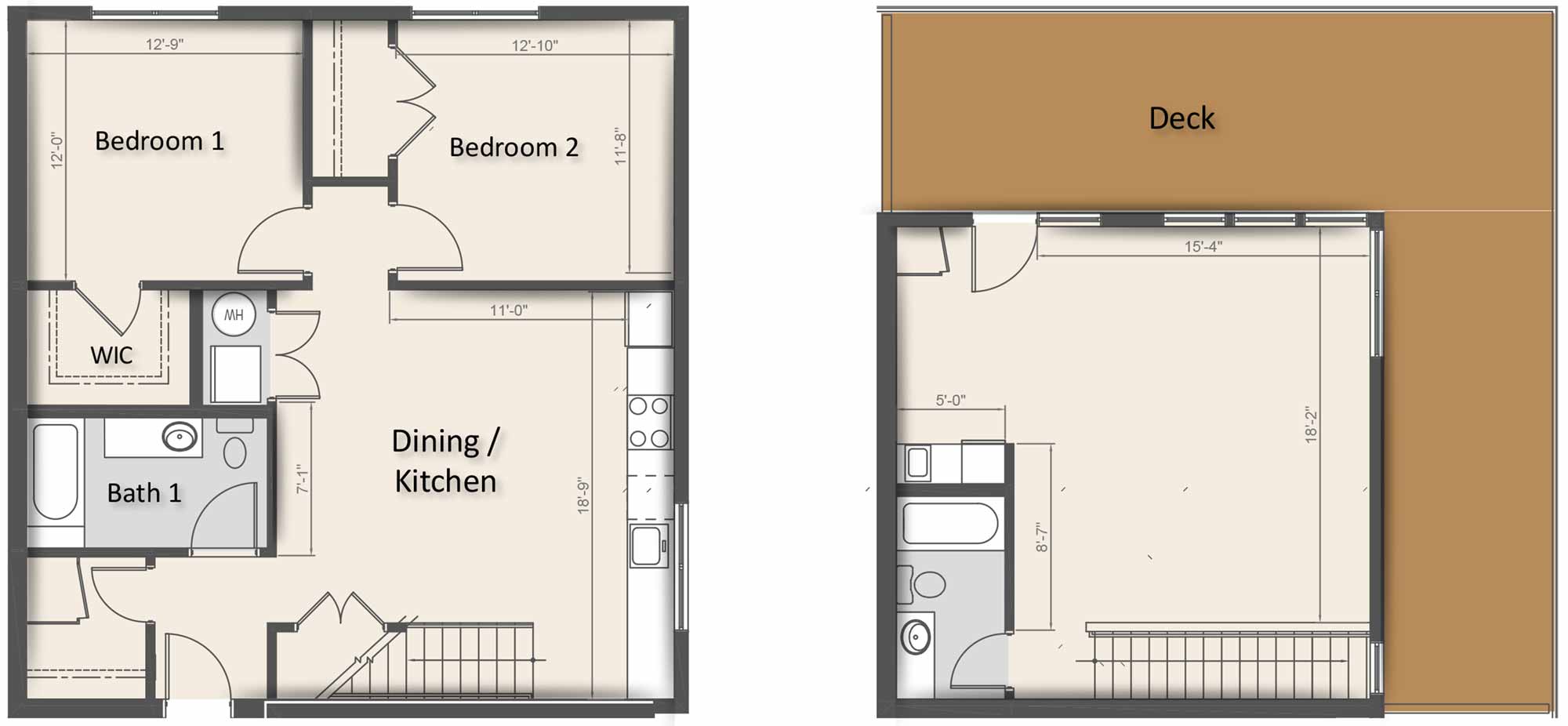 UNIT 407 TWO BEDROOM (1,404 SF + 456 SF DECK)