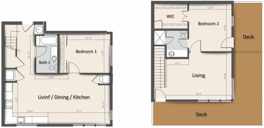 UNIT 410 TWO BEDROOM (1,381 SF + 422 SF DECK)